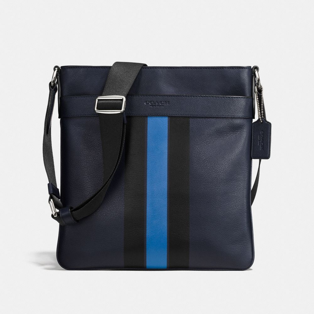 CHARLES CROSSBODY IN VARSITY LEATHER - f54193 - MIDNIGHT/DENIM