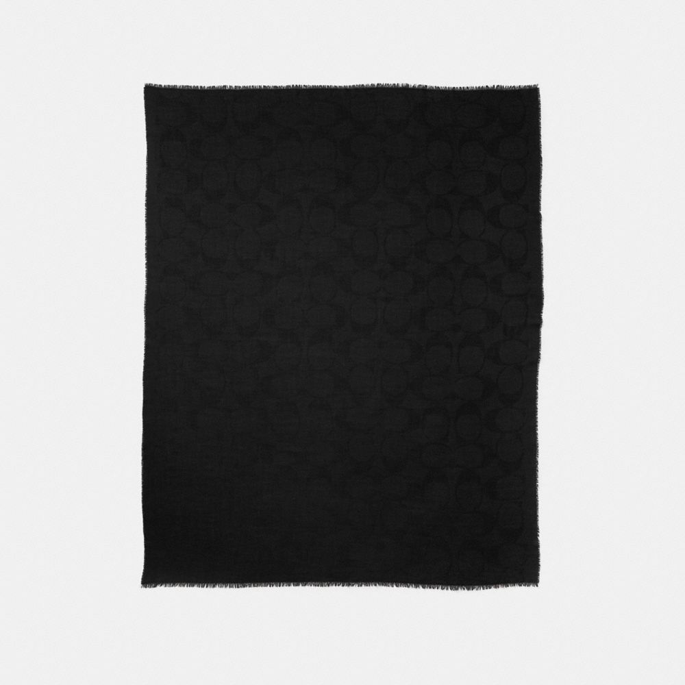 COACH F54248 LIGHTWEIGHT SIGNATURE SHAWL BLACK