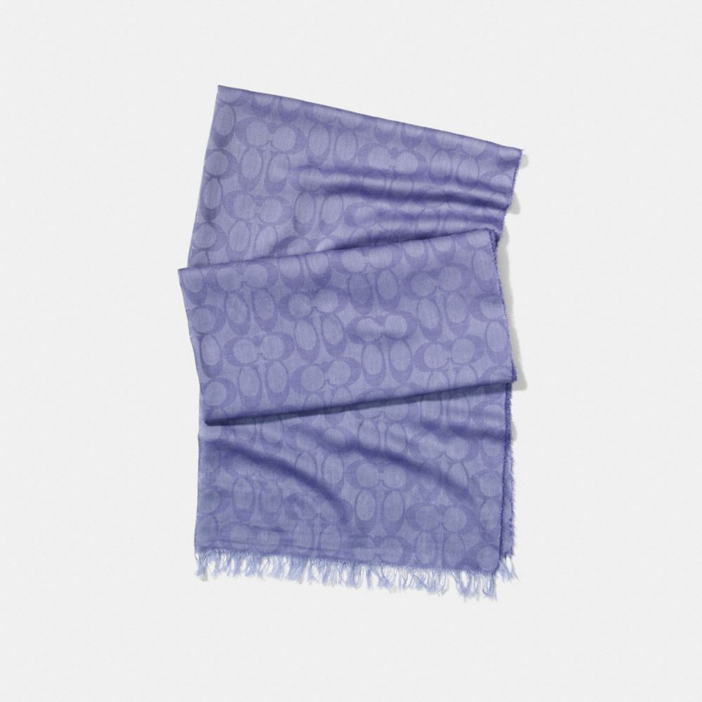 LIGHTWEIGHT SIGNATURE C SHAWL - CORNFLOWER - COACH F54248