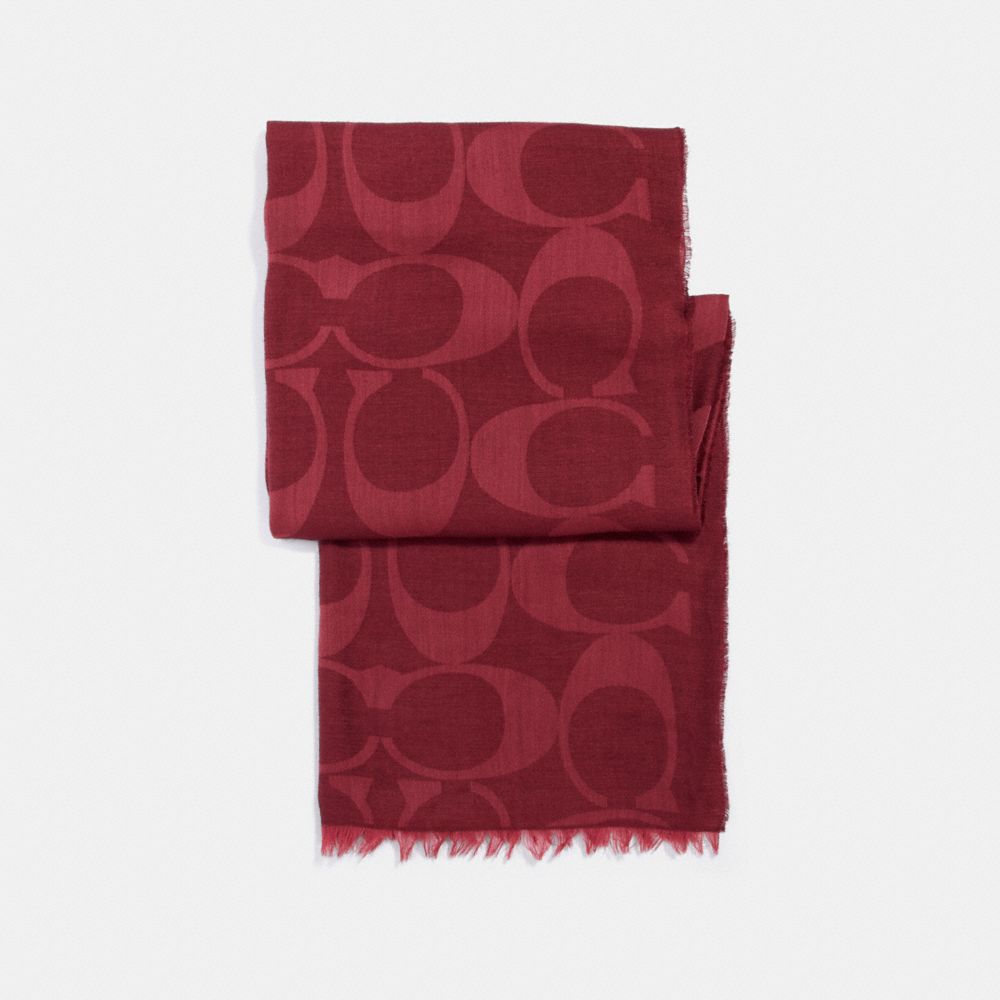 COACH f54248 LIGHTWEIGHT SIGNATURE SHAWL CHERRY