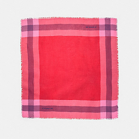 COACH F54253 OUTLET WINDOWPANE CHALLIS SCARF BRIGHT-RED