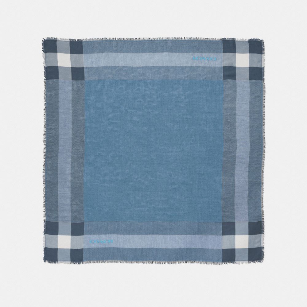 COACH OUTLET WINDOWPANE CHALLIS SCARF - CORNFLOWER - f54253