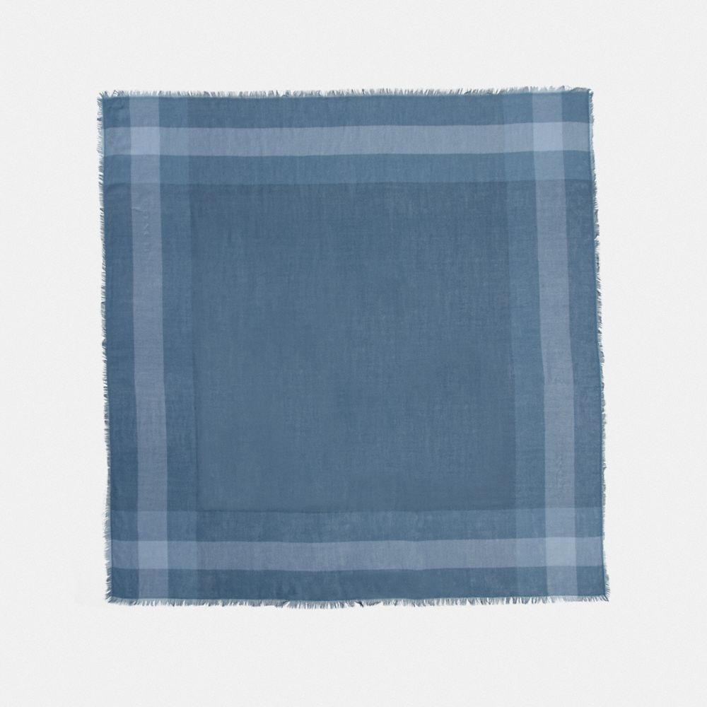 COACH F54253 - WINDOWPANE CHALLIS SCARF DENIM