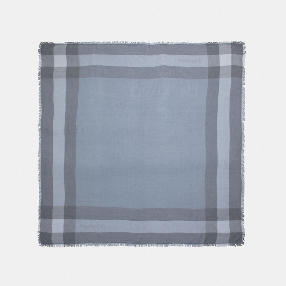 COACH F54253 - WINDOWPANE CHALLIS SCARF PALE BLUE