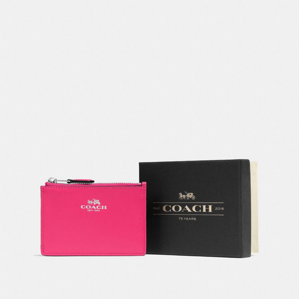 COACH F54439 Boxed Mini Skinny Id Case SV/AMARANTH