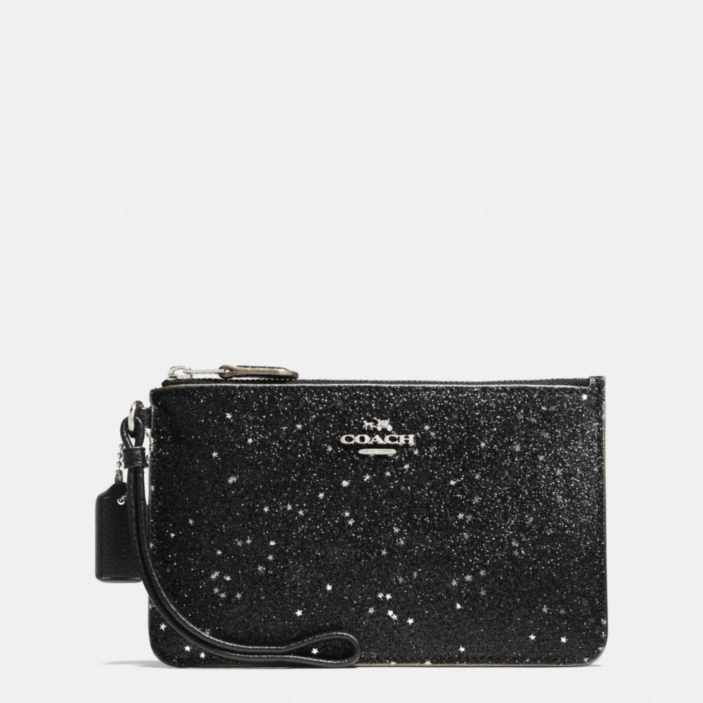 COACH BOXED SMALL WRISTLET IN STAR GLITTER FABRIC - SILVER/BLACK - f54462