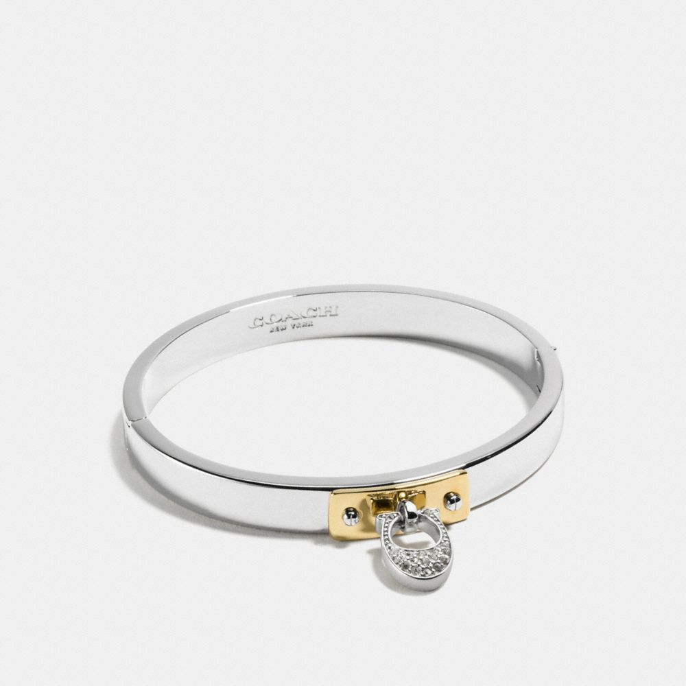 COACH f54492 SIGNATURE C HINGED BANGLE SILVER/GOLD