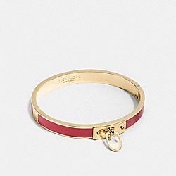 COACH SIGNATURE HINGED BANGLE - GOLD/CARMINE - F54495