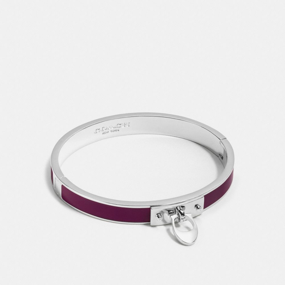 ENAMEL SIGNATURE C HINGED BANGLE - f54495 - SILVER/FUCHSIA