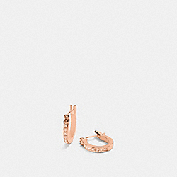 COACH F54497 - PAVE SIGNATURE HUGGIE EARRINGS ROSEGOLD