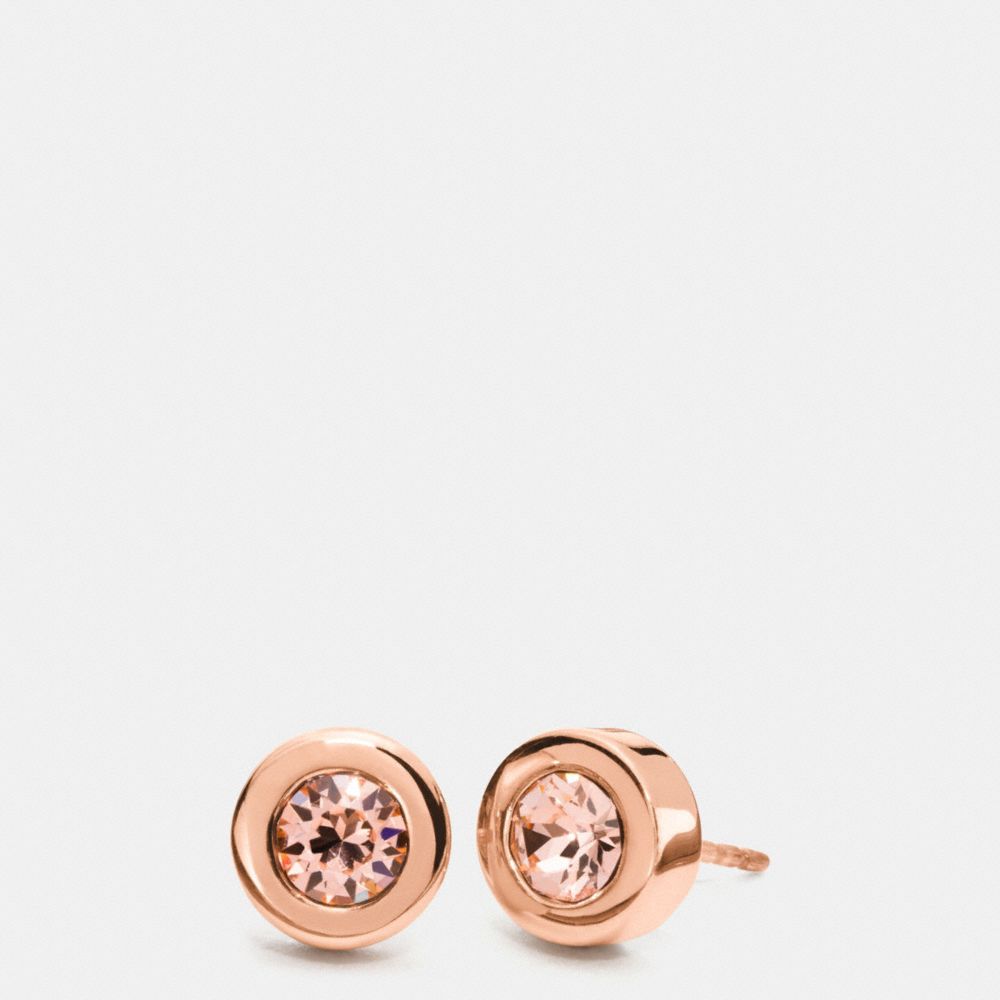 COACH STONE STUD EARRINGS - ROSEGOLD - f54504