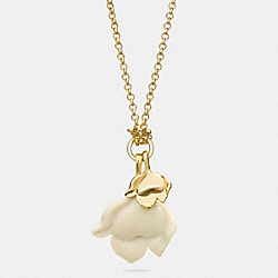 COACH LONG RESIN FLOWER NECKLACE - GOLD - F54506