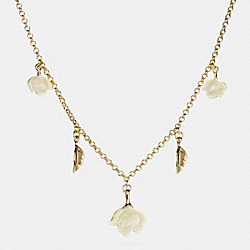 COACH F54507 - RESIN LEAF AND FLOWER NECKLACE GOLD