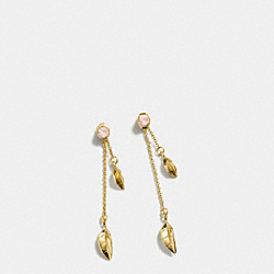 COACH F54510 Leaf Drop Earrings GOLD