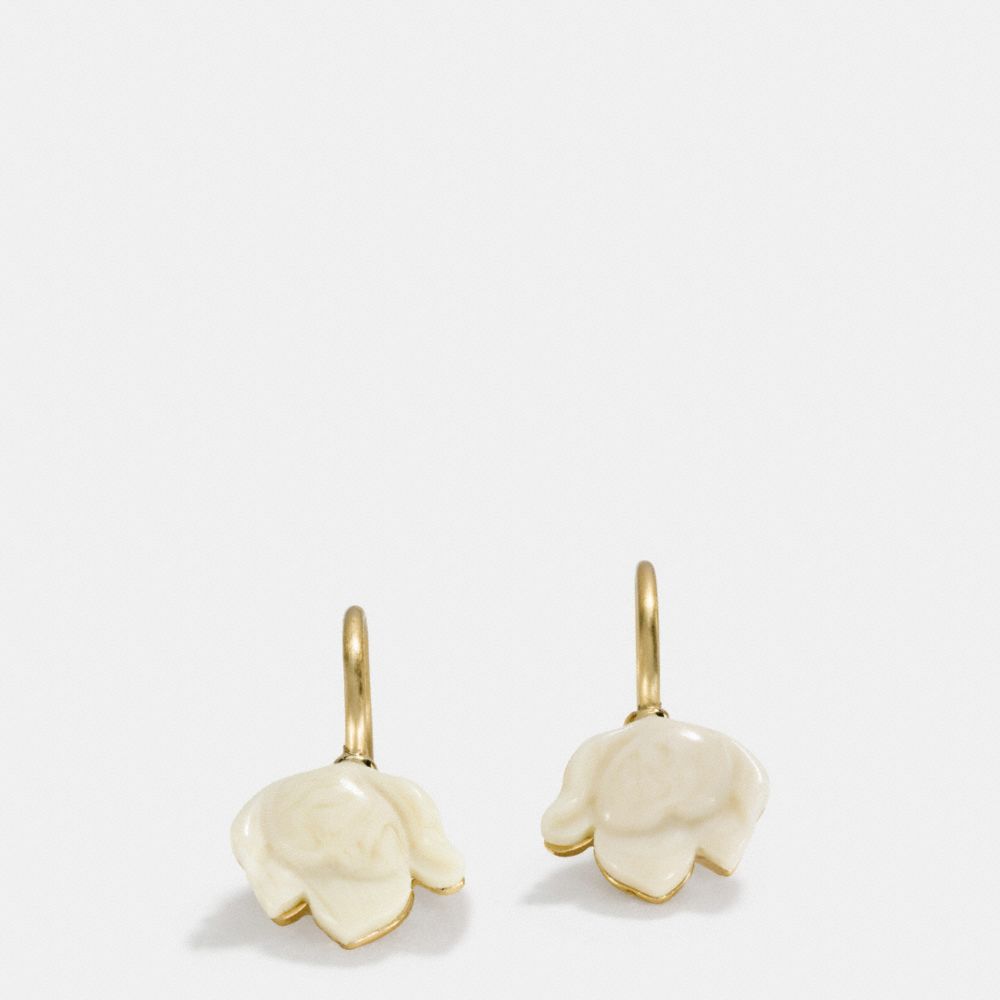 COACH F54511 Resin Flower Wire Earrings GOLD