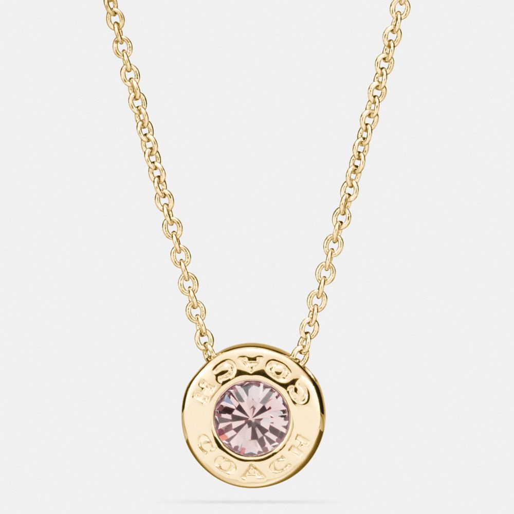 COACH OPEN CIRCLE STONE STRAND NECKLACE - GOLD - F54514