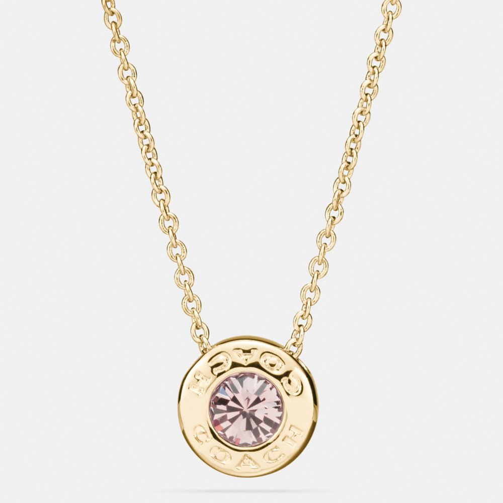 COACH f54514 OPEN CIRCLE STONE STRAND NECKLACE GOLD