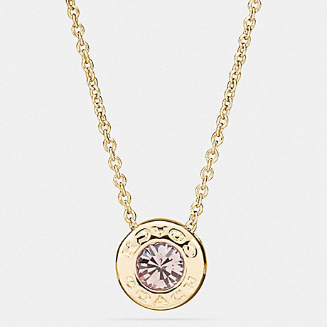 COACH F54514 OPEN CIRCLE STONE STRAND NECKLACE GOLD