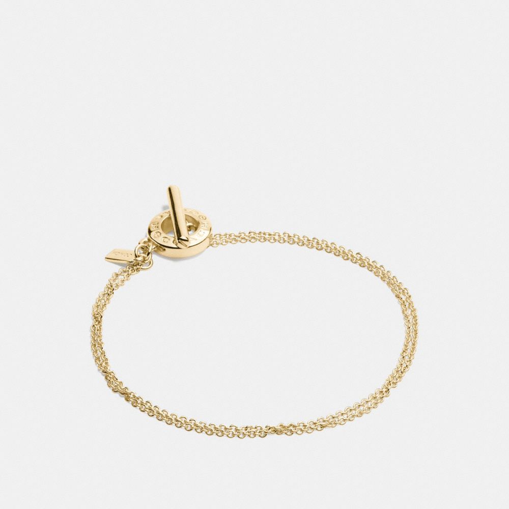 OPEN CIRCLE STONE STRAND BRACELET - GOLD - COACH F54515