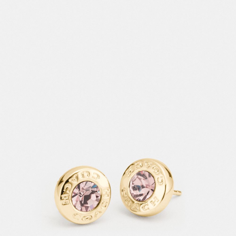 OPEN CIRCLE STONE STRAND EARRINGS - GOLD - COACH F54516