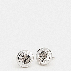 OPEN CIRCLE STONE STRAND EARRINGS - f54516 - SILVER