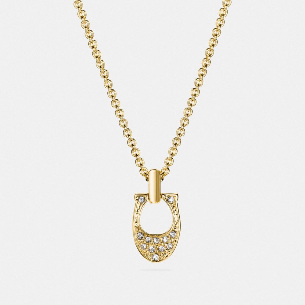 PAVE SIGNATURE NECKLACE - f54517 - GOLD