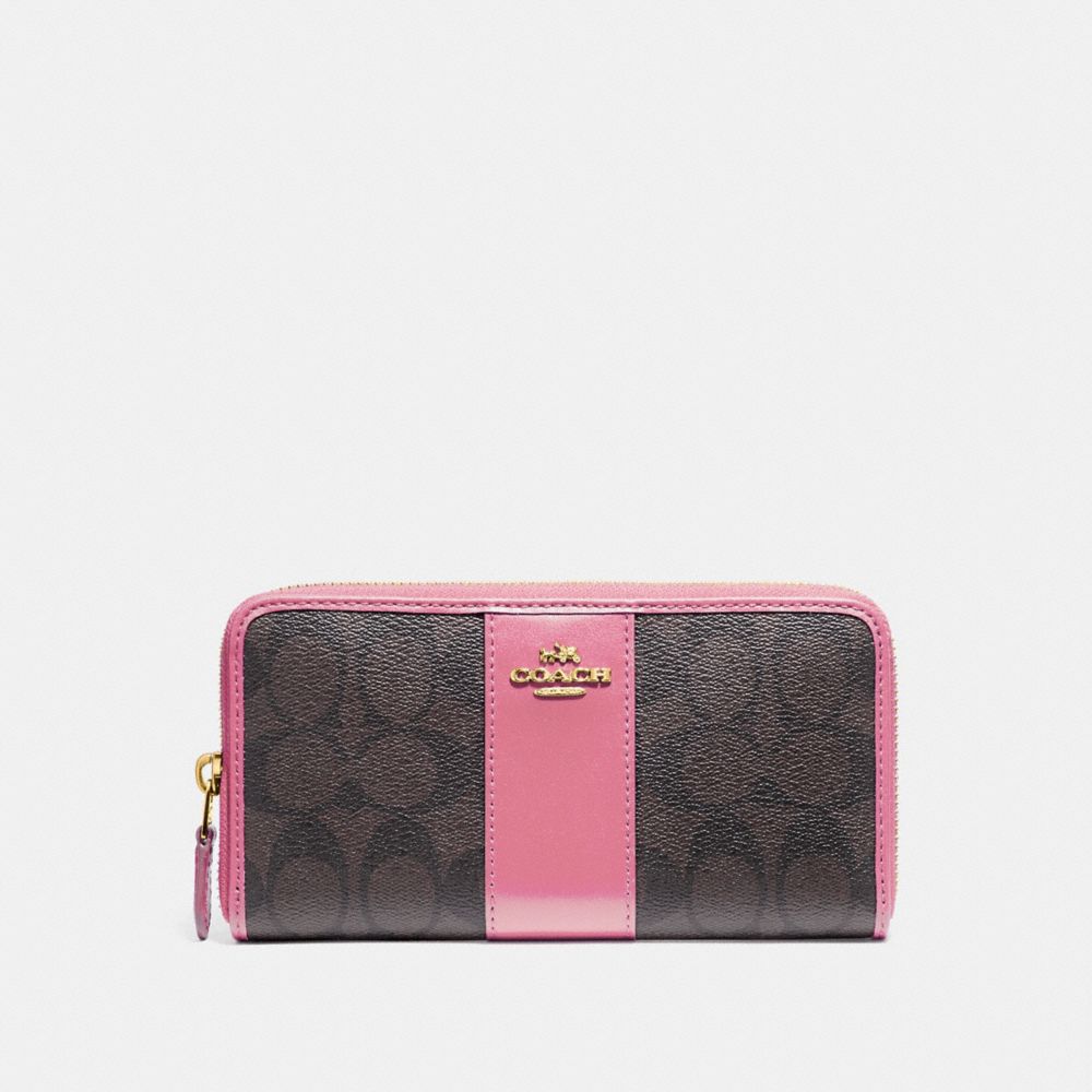 Coach accordion zip wallet pink hot sale