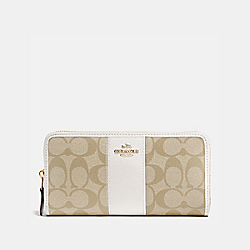 COACH F54630 Accordion Zip Wallet In Signature Canvas LIGHT KHAKI/CHALK/IMITATION GOLD