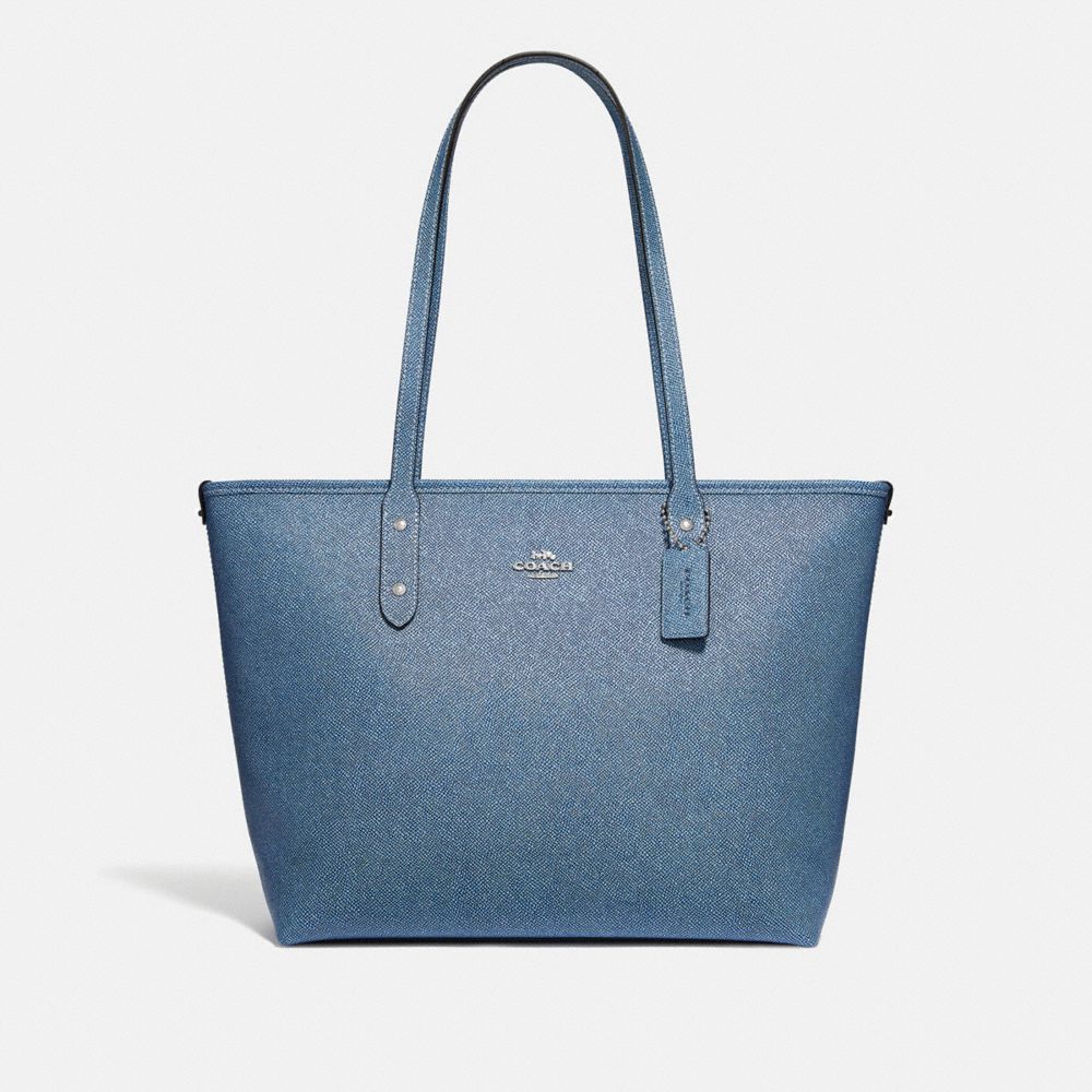 COACH F54670 - CITY ZIP TOTE DENIM/SILVER