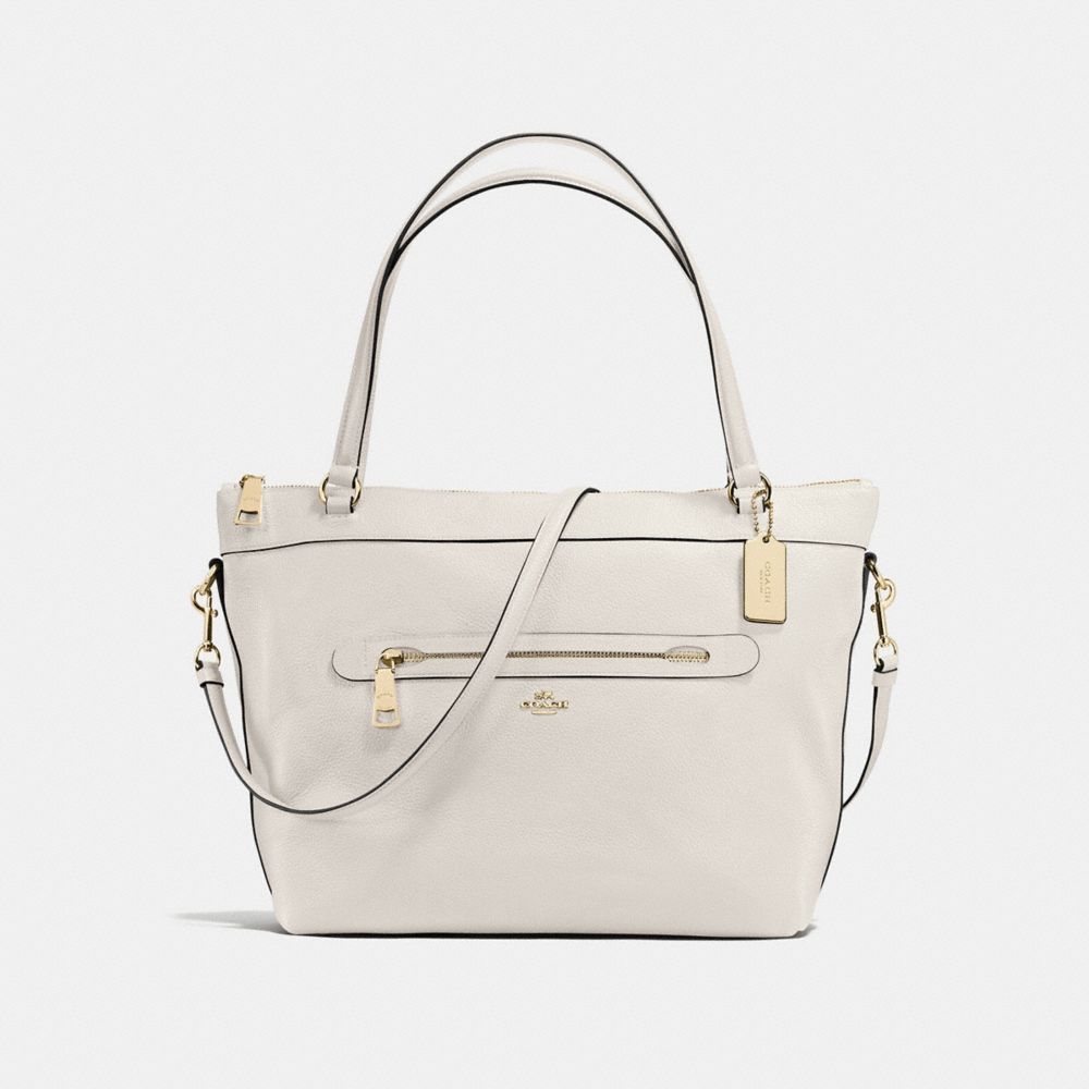 COACH F54687 Tyler Tote In Pebble Leather IMITATION GOLD/CHALK