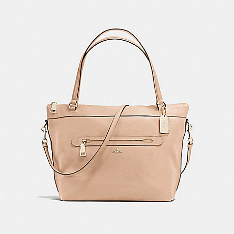COACH F54687 TYLER TOTE IN PEBBLE LEATHER LIGHT-GOLD/BEECHWOOD