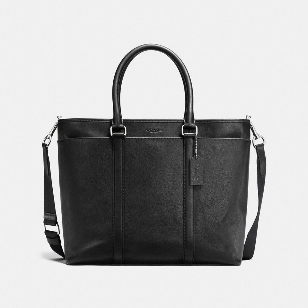 COACH PERRY BUSINESS TOTE IN SMOOTH LEATHER - BLACK - f54758