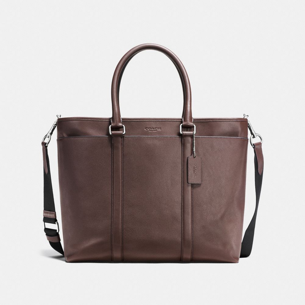 COACH f54758 PERRY BUSINESS TOTE IN SMOOTH LEATHER MAHOGANY