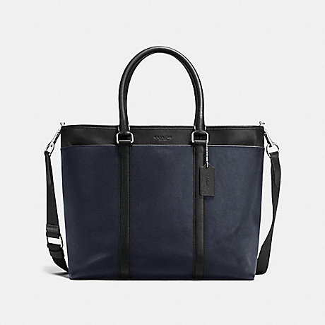 COACH F54758 PERRY BUSINESS TOTE IN SMOOTH LEATHER MIDNIGHT/BLACK