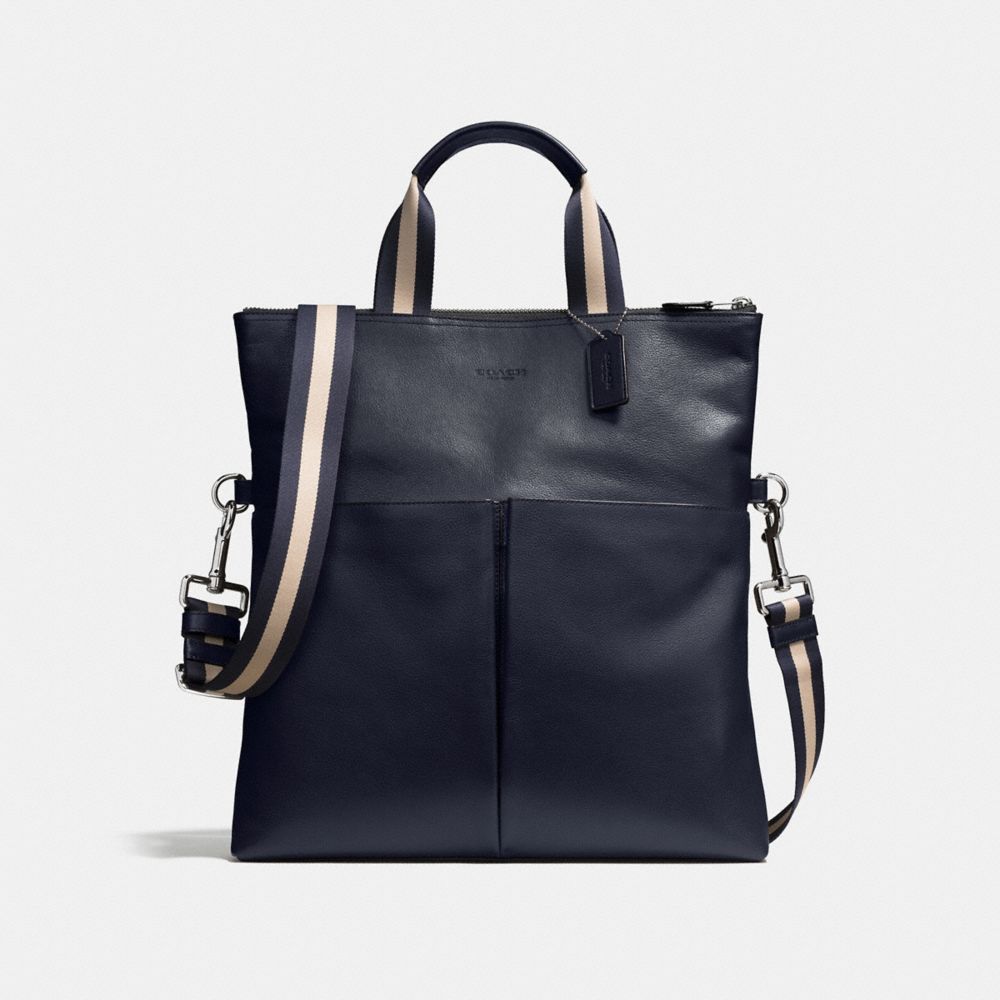 CHARLES FOLDOVER TOTE IN SMOOTH LEATHER - COACH f54759 -  MIDNIGHT
