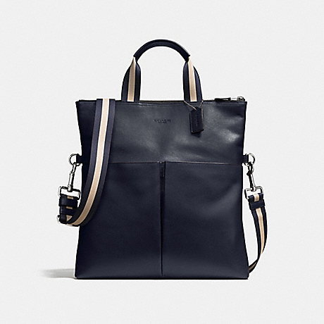 COACH CHARLES FOLDOVER TOTE IN SMOOTH LEATHER - MIDNIGHT - f54759
