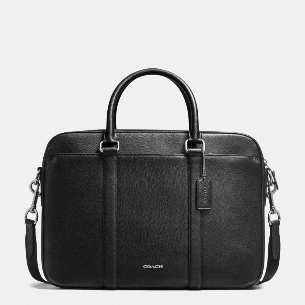 COACH F54763 - PERRY SLIM BRIEF IN CROSSGRAIN LEATHER BLACK