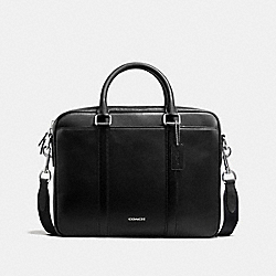 COACH F54764 Perry Compact Brief In Crossgrain Leather BLACK