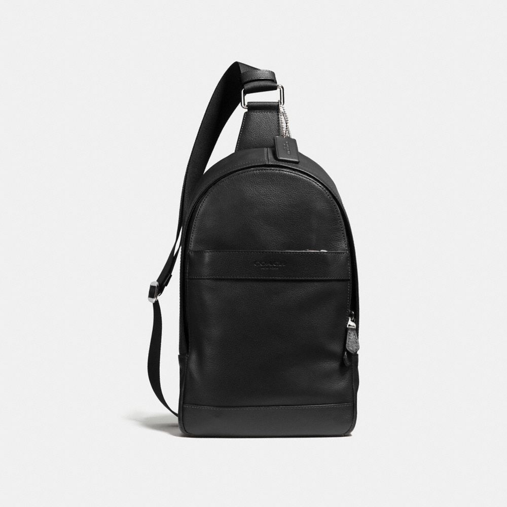 COACH f54770 CHARLES PACK IN SMOOTH LEATHER BLACK