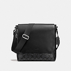 COACH CHARLES SMALL MESSENGER IN SIGNATURE - CHARCOAL/BLACK - F54771