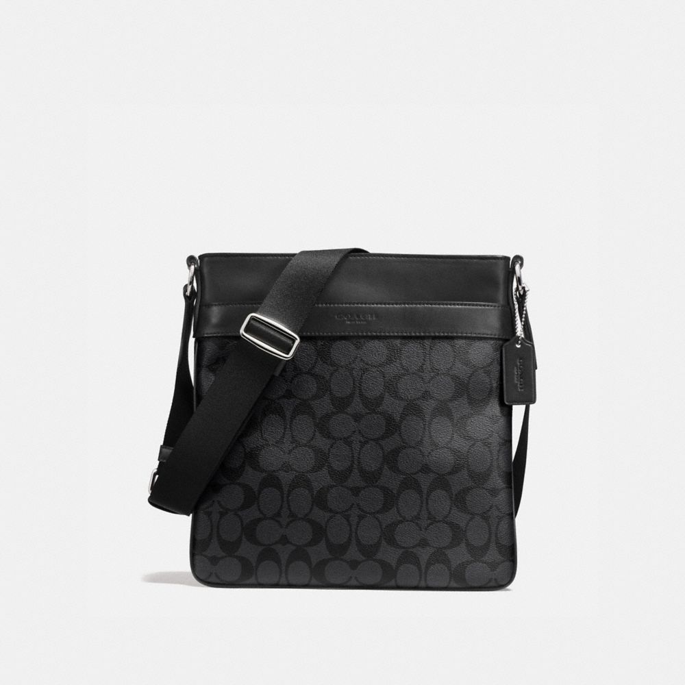 COACH f54781 CHARLES CROSSBODY IN SIGNATURE CHARCOAL/BLACK