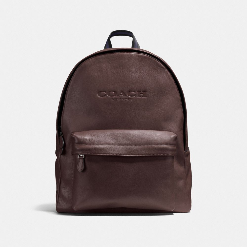 COACH f54786 CHARLES BACKPACK IN SPORT CALF LEATHER MAHOGANY