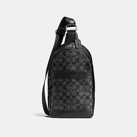 COACH CHARLES PACK IN SIGNATURE - CHARCOAL/BLACK - f54787