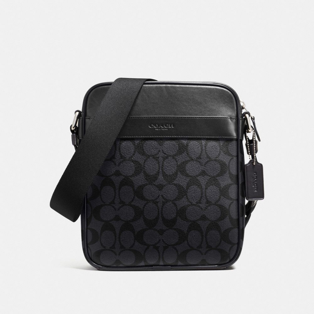 CHARLES FLIGHT BAG - COACH f54788 - CHARCOAL/BLACK