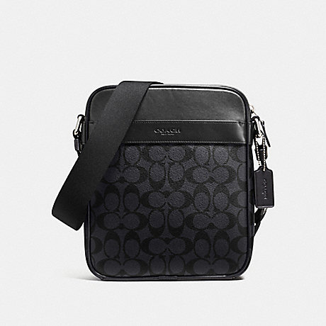 COACH CHARLES FLIGHT BAG IN SIGNATURE CANVAS - CHARCOAL/BLACK - F54788