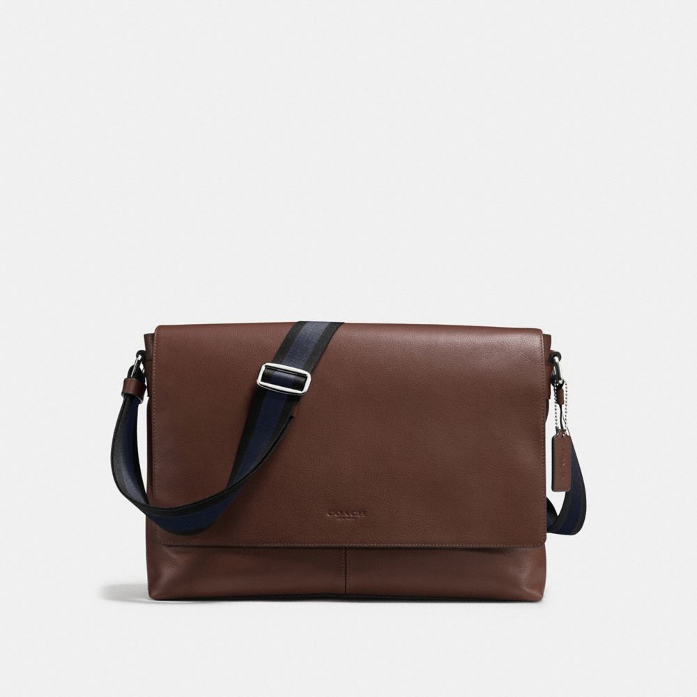 CHARLES MESSENGER IN SMOOTH LEATHER - f54792 - MAHOGANY