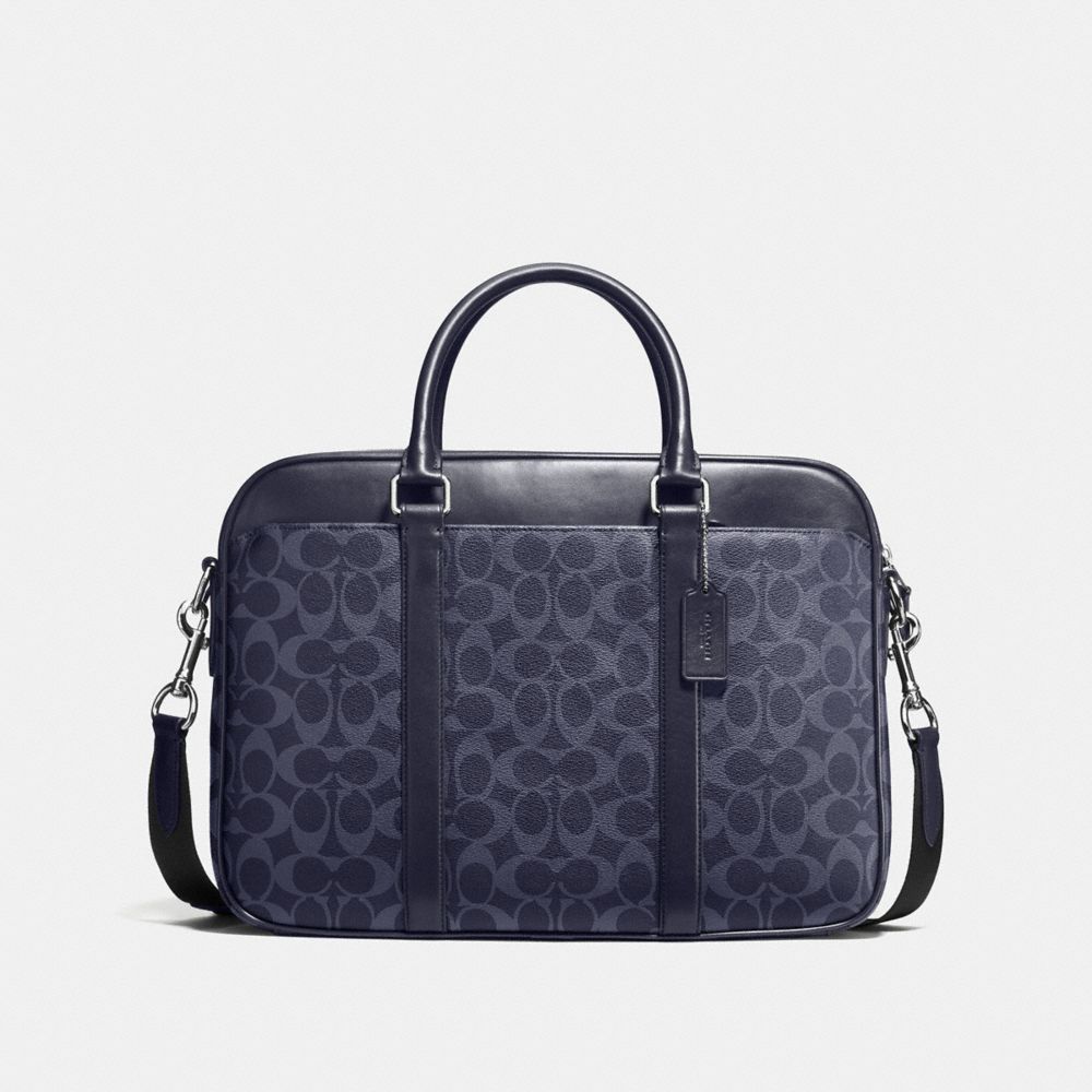 COACH PERRY SLIM BRIEF IN SIGNATURE - MIDNIGHT - f54803