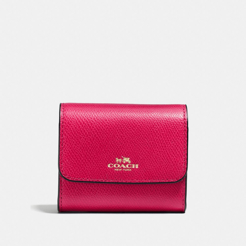 ACCORDION CARD CASE IN CROSSGRAIN LEATHER - IMITATION GOLD/BRIGHT PINK - COACH F54843