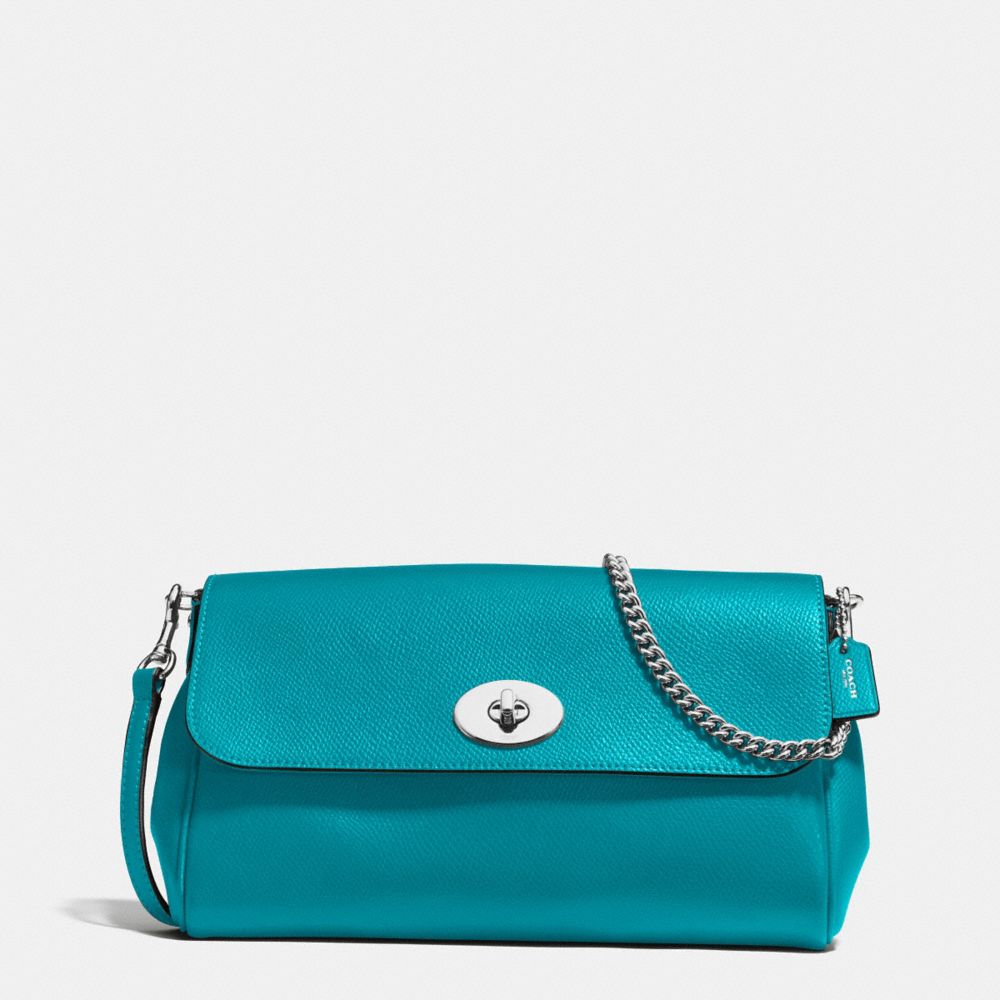 COACH F54849 Ruby Crossbody In Crossgrain Leather SILVER/TURQUOISE