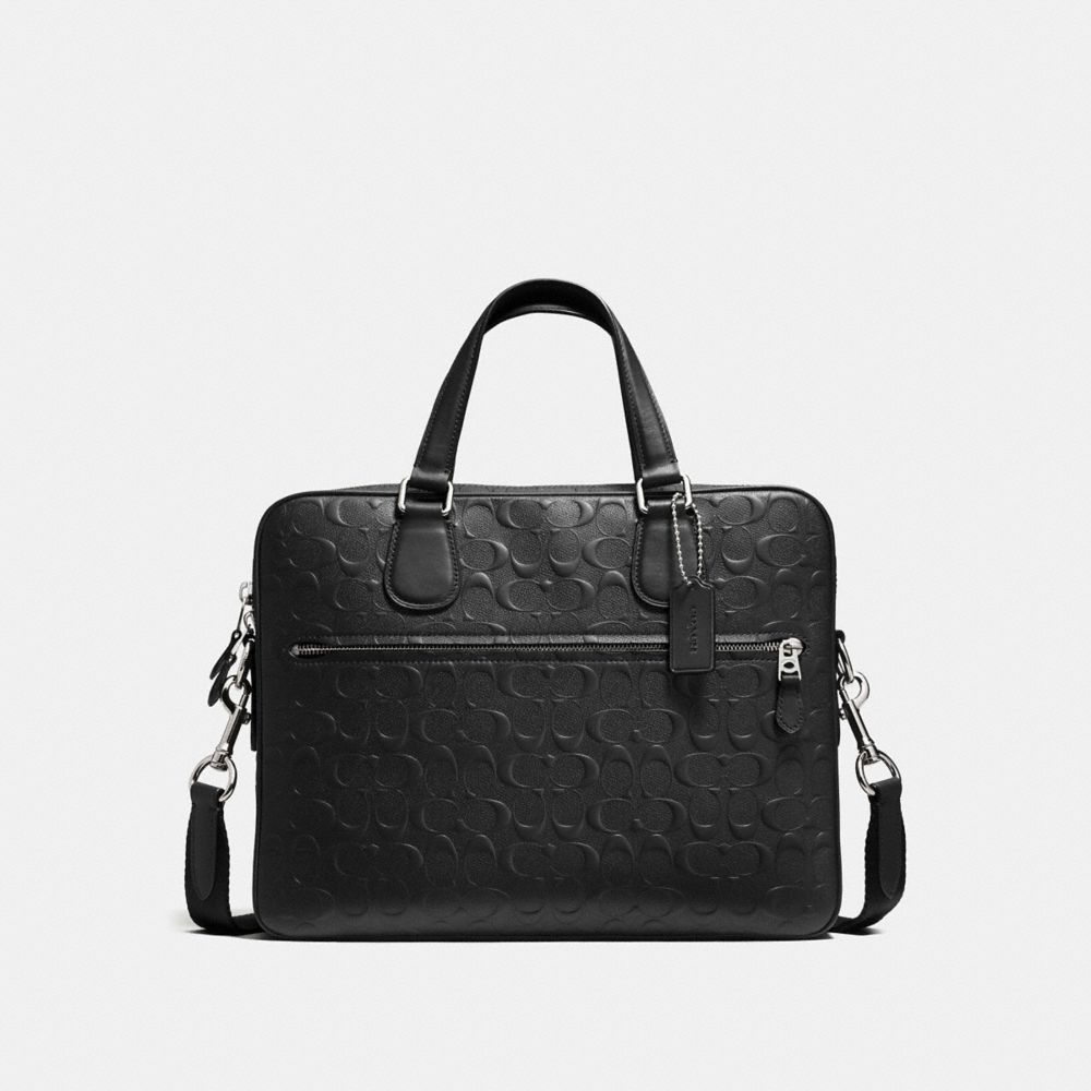 COACH F54932 - HUDSON 5 BAG IN SIGNATURE LEATHER BLACK/SILVER